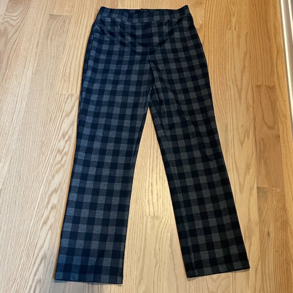 Straight leg checkered gray pants - professional